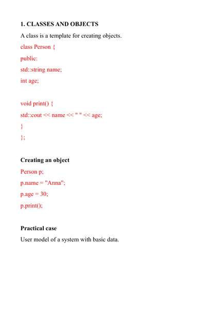 Preview PDF of the C++ course "Core Code"